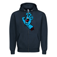 Navy santacruz screaming hand Zipper Hoodie - artisFamous