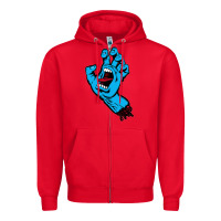 Red santacruz screaming hand Zipper Hoodie - artisFamous