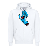 White santacruz screaming hand Zipper Hoodie - artisFamous