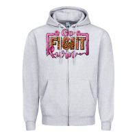 Heather Grey go fight win Zipper Hoodie - JahusDesignShop