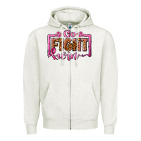 Oatmeal Heather go fight win Zipper Hoodie - JahusDesignShop