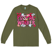 Army Green Postal Worker Long Sleeve Tee - CowhideDigitalArt