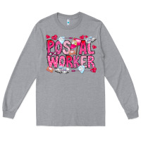 Heather Grey Postal Worker Long Sleeve Tee - CowhideDigitalArt