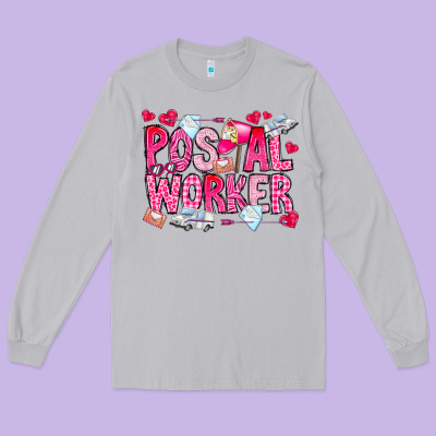 Postal Worker Long Sleeve Tee Designed By Cowhidedigitalart