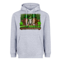 Heather Grey happy st. patrick's day horses with leprechaun hat and bandana Heavyweight Hoodie - RanaPortraitStore