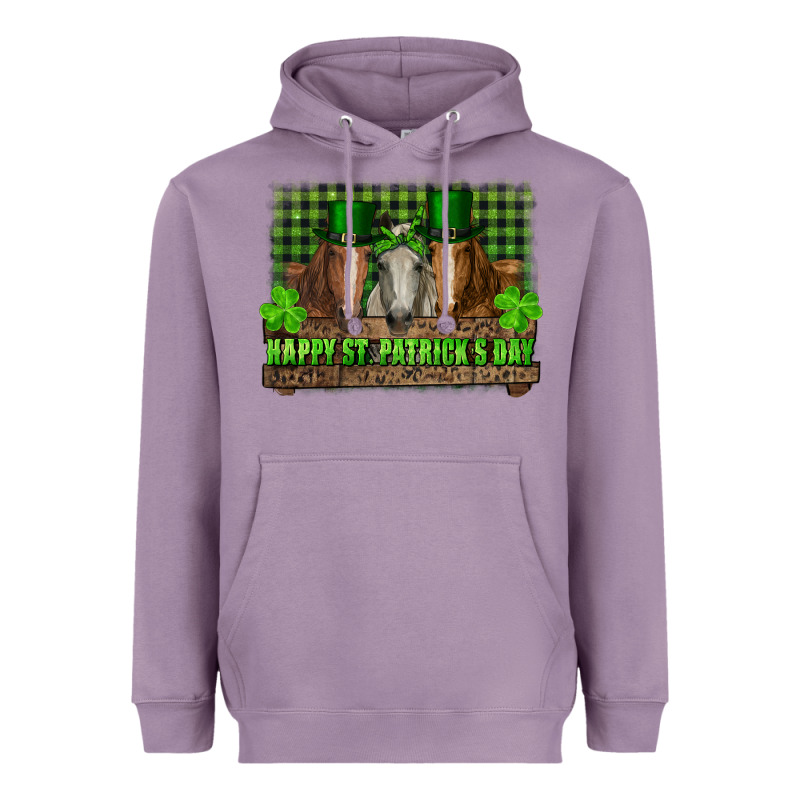Happy St. Patrick's Day Horses With Leprechaun Hat And Bandana Heavyweight Hoodie by RanaPortraitStore | Teevron