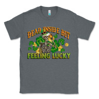 Charcoal Heather Dead inside but feeling lucky St. Patrick's Day Classic Tee - CowGirlArtShop