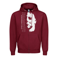Burgundy halloween michael myers Zipper Hoodie - artisFamous