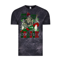 Cloud Black tis the season skeleton snowboard Vintage Tee - FaDigitalArtStudio