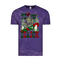 Cloud Purple tis the season skeleton snowboard Vintage Tee - FaDigitalArtStudio
