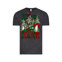 Vintage Black tis the season skeleton snowboard Vintage Tee - FaDigitalArtStudio