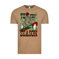 Vintage Coffee tis the season skeleton snowboard Vintage Tee - FaDigitalArtStudio