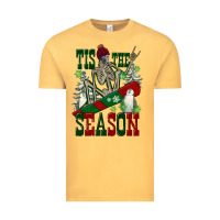 Vintage Mustard tis the season skeleton snowboard Vintage Tee - FaDigitalArtStudio