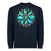 Navy turquoise gemstone Heavyweight Sweatshirt - JahusDesignShop