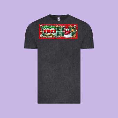 Christmas Vibes Only Vintage Tee Designed By Bundleandbundleshop