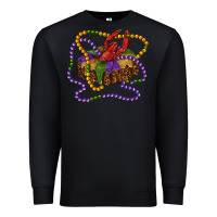 Black mardi gras craw fish king cake with leopard Premium Sweatshirt - RanaPortraitStore