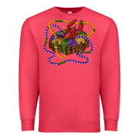 Cardinal mardi gras craw fish king cake with leopard Premium Sweatshirt - RanaPortraitStore