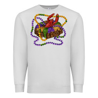 Dove Grey mardi gras craw fish king cake with leopard Premium Sweatshirt - RanaPortraitStore