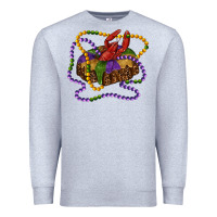 Heather Grey mardi gras craw fish king cake with leopard Premium Sweatshirt - RanaPortraitStore