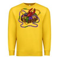 Lemon mardi gras craw fish king cake with leopard Premium Sweatshirt - RanaPortraitStore