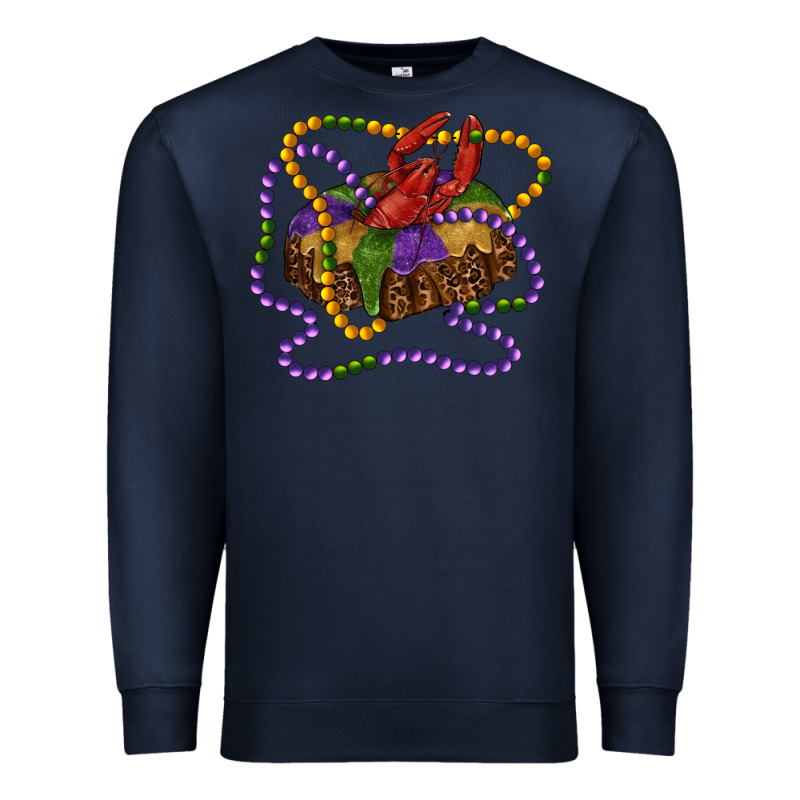 Mardi Gras Craw Fish King Cake With Leopard Premium Sweatshirt by RanaPortraitStore | Teevron