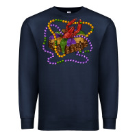 Navy mardi gras craw fish king cake with leopard Premium Sweatshirt - RanaPortraitStore