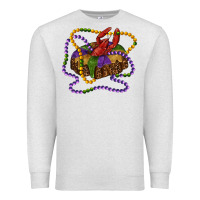 Oatmeal Heather mardi gras craw fish king cake with leopard Premium Sweatshirt - RanaPortraitStore