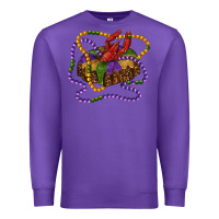Purple mardi gras craw fish king cake with leopard Premium Sweatshirt - RanaPortraitStore