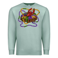Seafoam mardi gras craw fish king cake with leopard Premium Sweatshirt - RanaPortraitStore