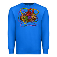 True Royal mardi gras craw fish king cake with leopard Premium Sweatshirt - RanaPortraitStore