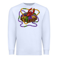 White mardi gras craw fish king cake with leopard Premium Sweatshirt - RanaPortraitStore