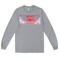 Heather Grey Mama is Valentine 16oz Long Sleeve Tee - CowhideDigitalArt