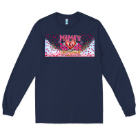 Navy Mama is Valentine 16oz Long Sleeve Tee - CowhideDigitalArt
