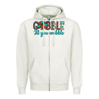 Oatmeal Heather gobble til tou wobble Zipper Hoodie - JahusDesignShop