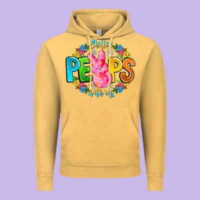 Chillin Peeps With My Vintage Hoodie Designed By Cowhidedigitalart