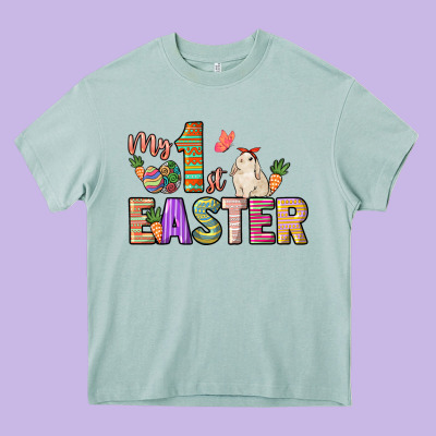 My 1st Easter Day Heavy Core Tee Designed By Howdyjamesfarm