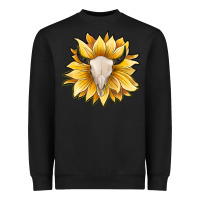 Black sunflower bull skull Heavyweight Sweatshirt - JahusDesignShop