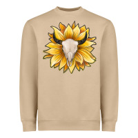 Mushroom sunflower bull skull Heavyweight Sweatshirt - JahusDesignShop