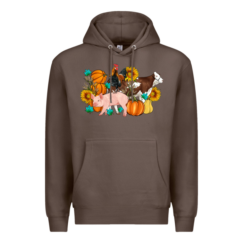 Farm Life Fall Pig Cow Rooster Premium Hoodie by Artiststas | Teevron