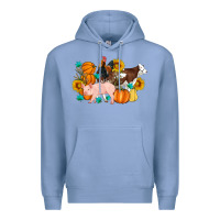 Colony Blue Farm Life Fall Pig Cow Rooster Premium Hoodie - Artiststas