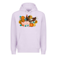 Lilac Farm Life Fall Pig Cow Rooster Premium Hoodie - Artiststas