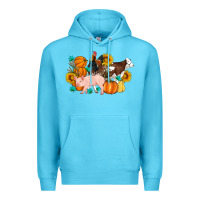 Ocean Blue Farm Life Fall Pig Cow Rooster Premium Hoodie - Artiststas
