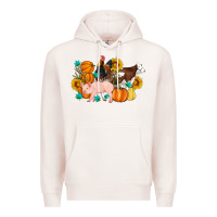 Pale Pink Farm Life Fall Pig Cow Rooster Premium Hoodie - Artiststas