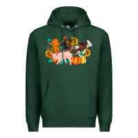 Sports Green Farm Life Fall Pig Cow Rooster Premium Hoodie - Artiststas