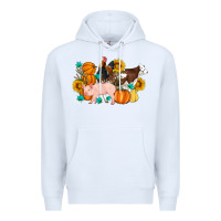 White Farm Life Fall Pig Cow Rooster Premium Hoodie - Artiststas