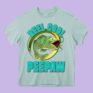 Reel Cool Peepaw Heavy Core Tee Designed By Jasminsmagicworld