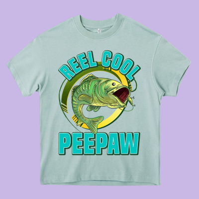 Reel Cool Peepaw Heavy Core Tee Designed By Jasminsmagicworld