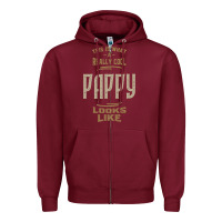 Burgundy Really Cool Pappy Zipper Hoodie - artisFamous