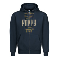 Navy Really Cool Pappy Zipper Hoodie - artisFamous