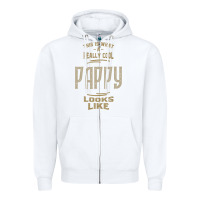 White Really Cool Pappy Zipper Hoodie - artisFamous